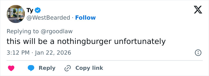 Tweet screenshot showing a reply about the autopsy released by Renee Good&rsquo;s family revealing harrowing new details.