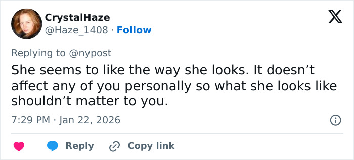 Twitter reply from CrystalHaze discussing public reactions to Amanda Bynes&rsquo; new tattoo amid tragic tale of child stars.