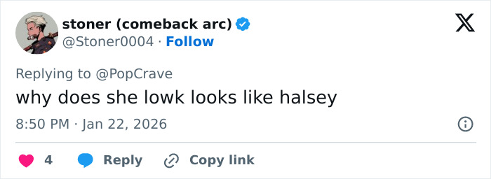 Fan tweet reacting to Millie Bobby Brown's sultry snaps, sparking comments about her appearance and growing up fast.