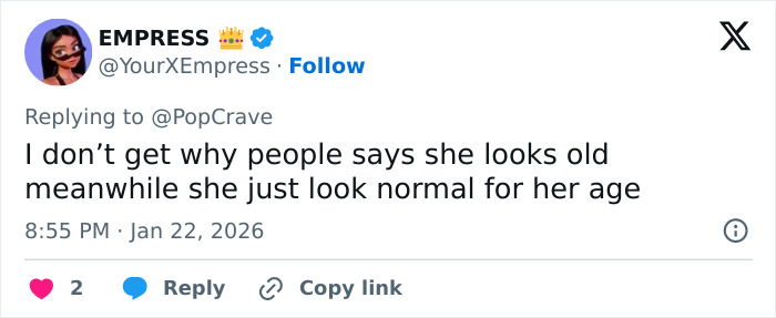 Screenshot of a tweet discussing Millie Bobby Brown's sultry snaps and how fans say she grew up too fast.