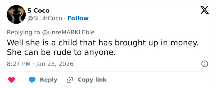 Tweet criticizing behavior amid Victoria Beckham and Nicola Peltz tense exchange going viral during public feud.