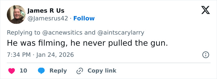 User comment on social media discussing viral clips of Alex Pretti before his fatal encounter. User comment on social media discussing viral clips of Alex Pretti before his fatal encounter.