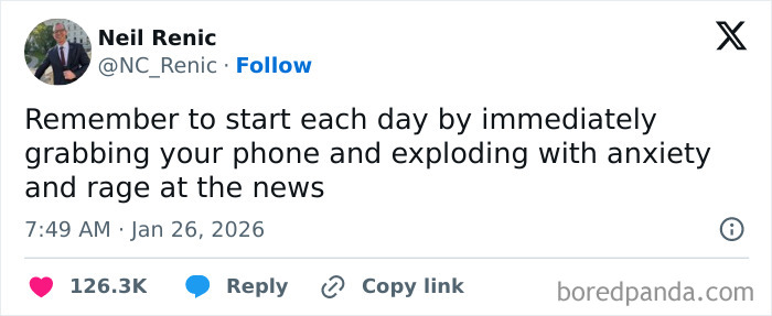 Screenshot of a funny social media post reflecting the internet’s humor and anxiety moments this January.