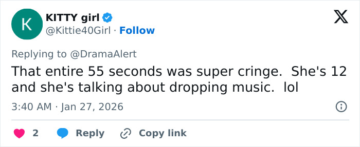 Screenshot of a tweet describing a 55-second super cringe moment from North West's livestream amid parenting controversy.