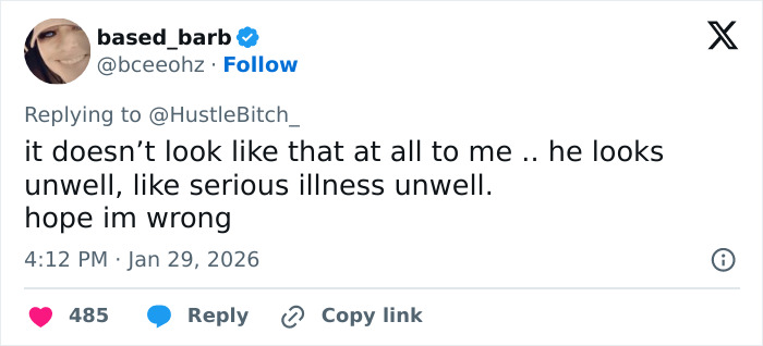 Tweet expressing concern about Ryan Seacrest&rsquo;s extremely skinny look and fans worrying about this Hollywood trend growing.