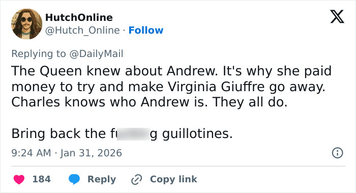 Social media post sparking outrage over new disturbing images of Prince Andrew and emails to Epstein.