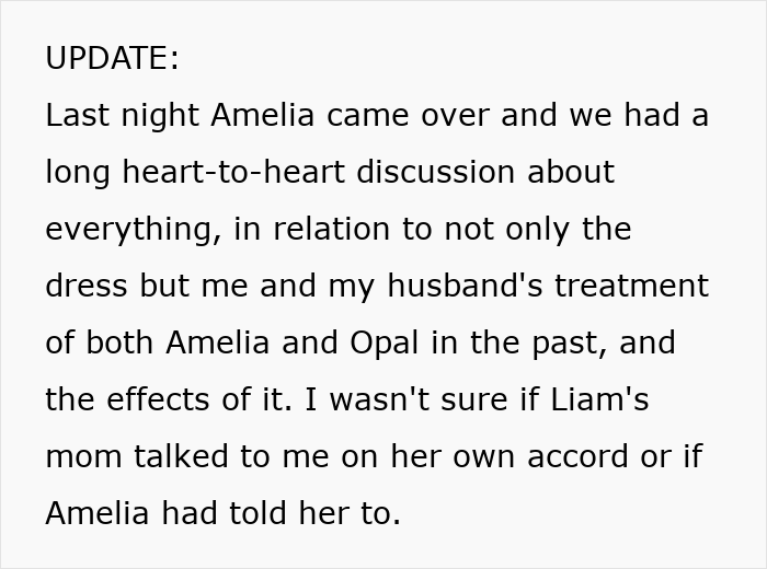 Text update about mom clinging to daughter’s wedding dress and family tensions after losing her. Text update about mom clinging to daughter’s wedding dress and family tensions after losing her.