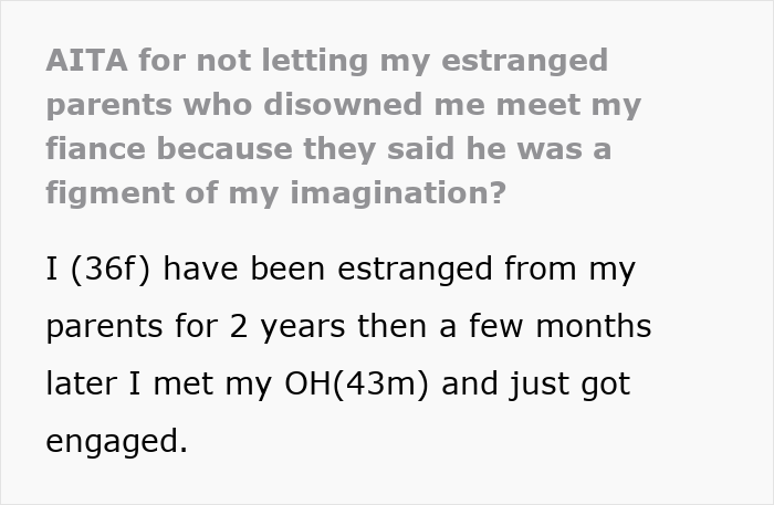 Text post about a woman disowned by parents who insulted her fiancé and later asked for forgiveness years after. Text post about a woman disowned by parents who insulted her fiancé and later asked for forgiveness years after.