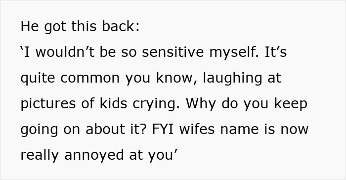 Woman furious text quoting BIL and his wife laughing at her 2-year-old daughter