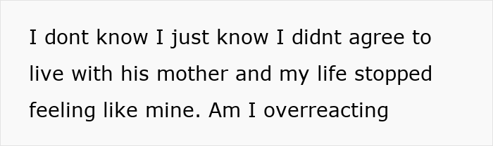 Text message expressing feeling like a guest in her own home after boyfriend&rsquo;s mom moves in and takes over.
