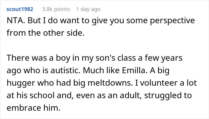 Reddit screenshot of comment sharing a parent's perspective about an autistic child, parent wonders Reddit screenshot of comment sharing a parent's perspective about an autistic child, parent wonders