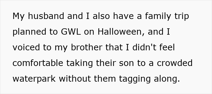 Text about a mom of 6 feeling stressed and overwhelmed while babysitting as her brother blocks her number.