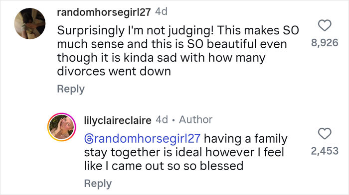 Comments on social media post where a woman shares why she has 7 parents, sparking online confusion.