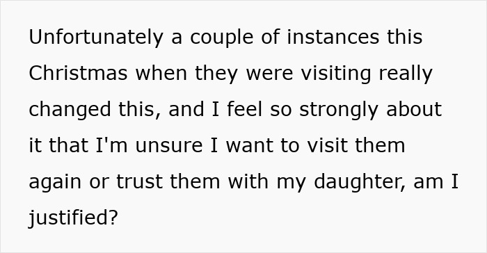 Woman furious confronting BIL and his wife laughing as her 2yo daughter looks upset at a family gathering