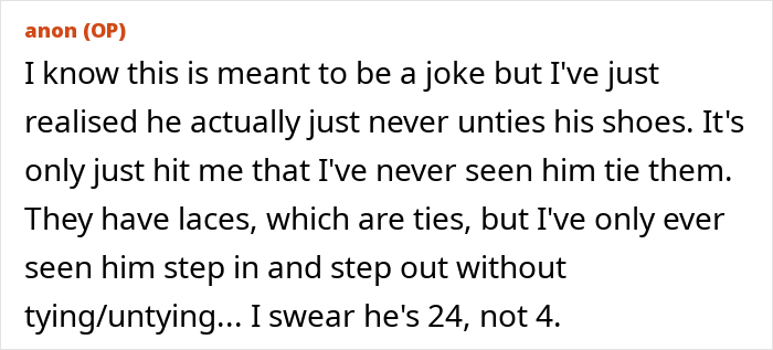 Text post from anon (OP) reflecting on a man wanting to move in with girlfriend without learning chores or responsibility.