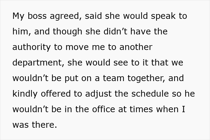 Text about a married lady shocked by coworker spreading rumors about a second hubby after returning from leave.