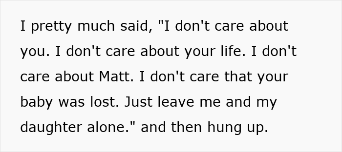 Alt text: Text expressing SIL turning her back while a grieving woman suffers, highlighting emotional conflict and family tension.