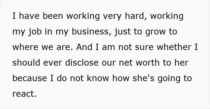 Man worried about disclosing real net worth to wife, contemplating financial expert&rsquo;s advice on hiding wealth and transparency.