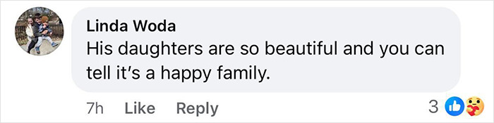 Comment praising Matt Damon's teen daughter and family happiness in a Facebook post about a red carpet moment.