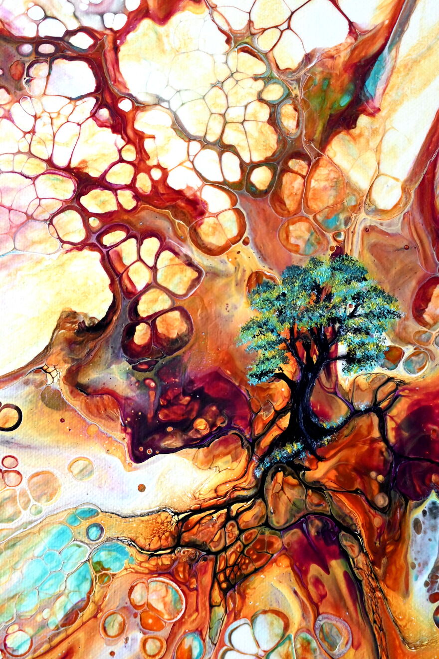 Acrylic Pouring Bloom Blowout