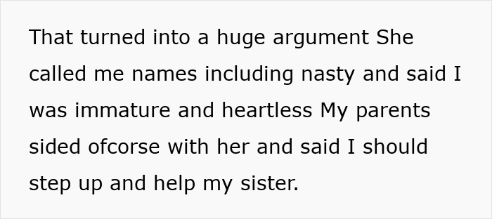 Text excerpt showing a heated argument and family pressure involving a child-loathing lady pressured to be a free nanny.