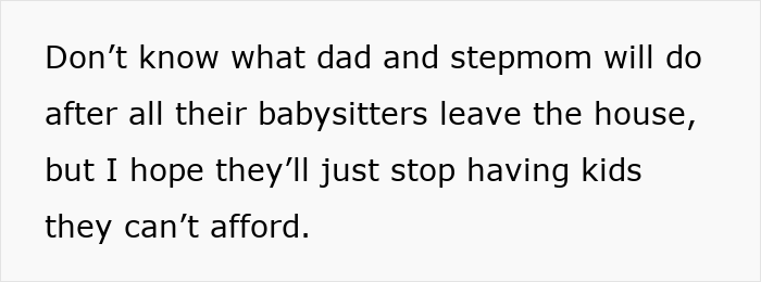 Text from a teen expressing frustration about dad and stepmom's financial decisions, highlighting stepsister&rsquo;s support.
