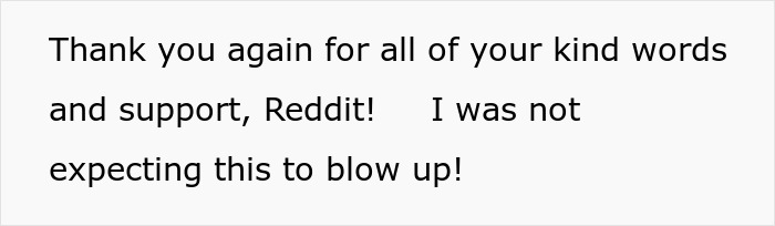 Thank you message on a white background sharing gratitude for kind words and unexpected support related to lying boyfriend trip female friend.