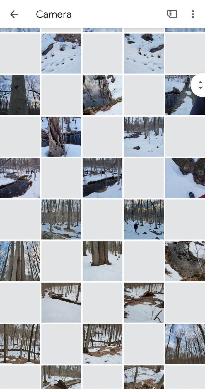 Gallery view of snowy forest trails and streams, perfect for peaceful New Year's resolutions outdoors.