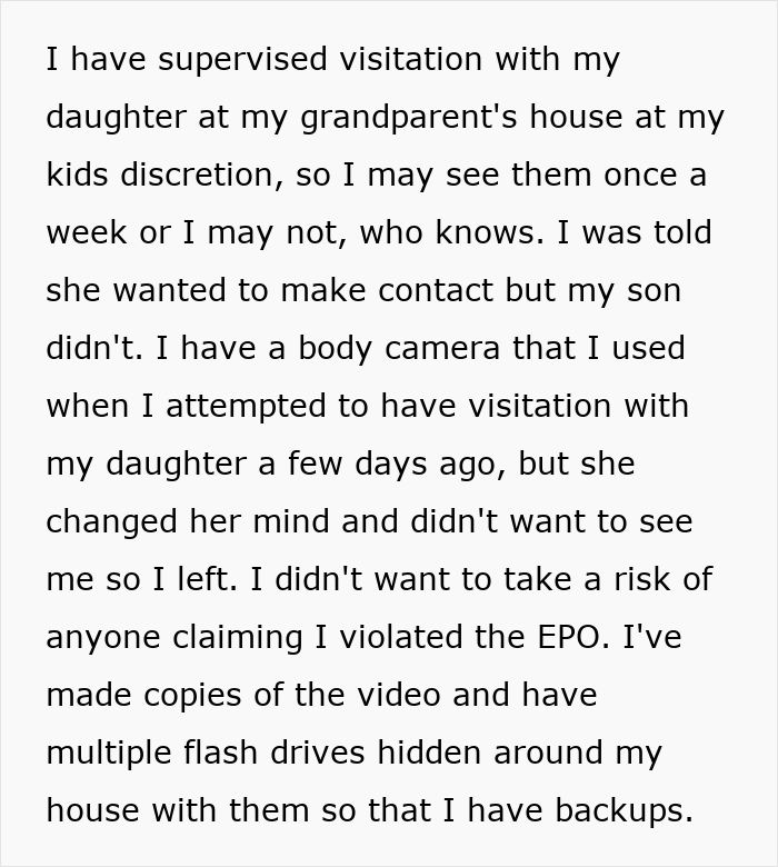 Dad accused by kids shares how his life fell apart with supervised visitation and body camera evidence for protection.