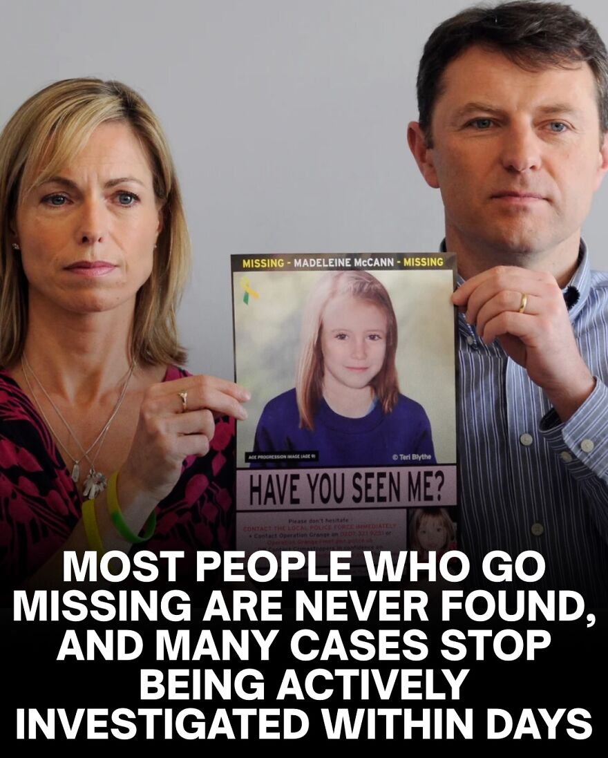 A man and woman holding a missing person poster, illustrating scary facts about bones and unsettling mysteries.