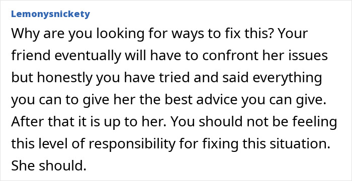 Text message conversation screenshot discussing the daughter stepping up to help mom during a difficult situation.