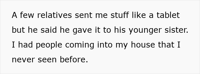 Black text quote on white background about relatives and visitors; husband cancer diagnosis excuses