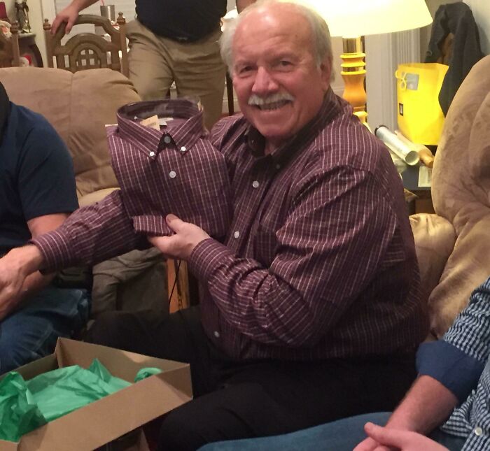 Not Only Did Grandpa Already Have This Shirt, He Was Wearing It When He Unwrapped It