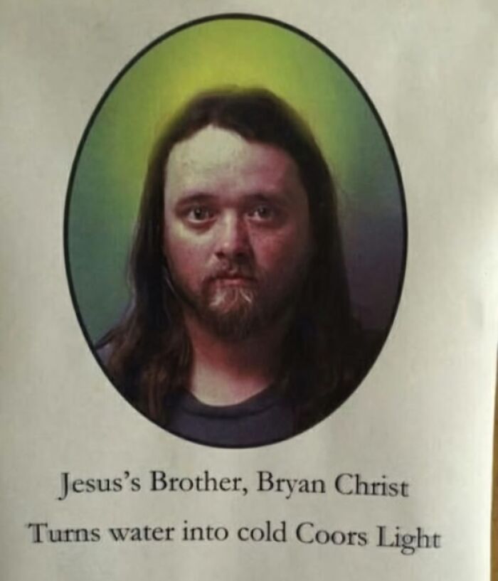 Portrait of a man humorously labeled as sibling, highlighting fun moments shared with siblings in playful photos.