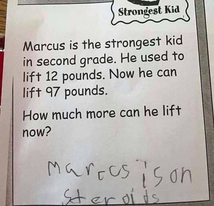 Funny kid's math homework meme highlighting humor as the best medicine amid expensive healthcare concerns.