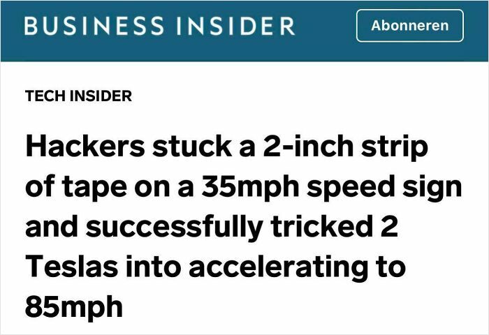 Hackers used tape on a speed sign to trick Teslas into accelerating, a wild incident making unusual headlines.