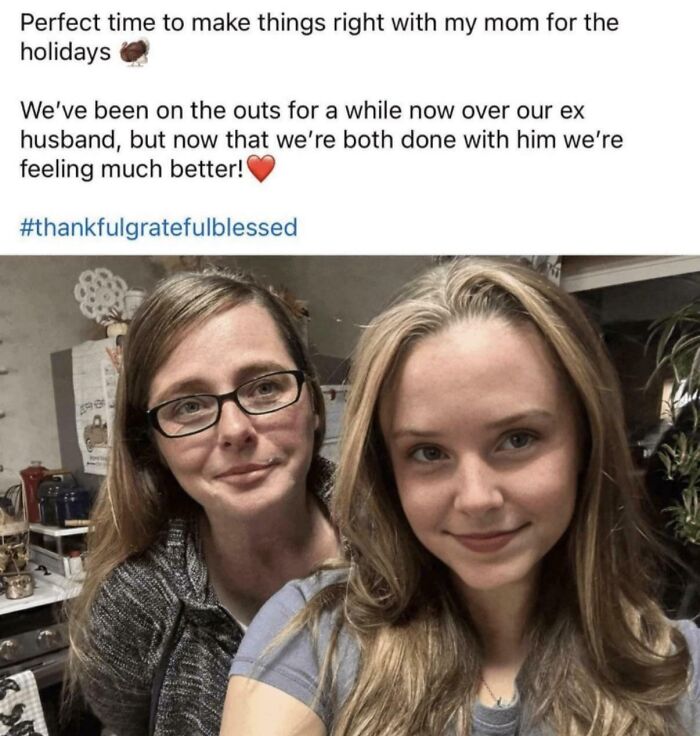 Mother and daughter reconcile for the holidays, sharing a heartfelt moment in a candid indoor setting.