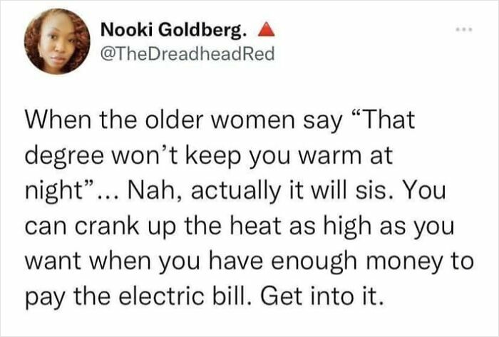 Screenshot of a feminist social media post calling out patriarchy by highlighting financial independence and empowerment.