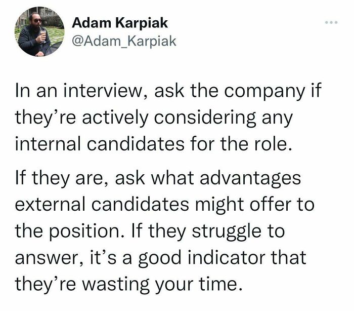 Screenshot of a recruitment tip highlighting how internal candidates and external advantages reveal recruitment nightmares.