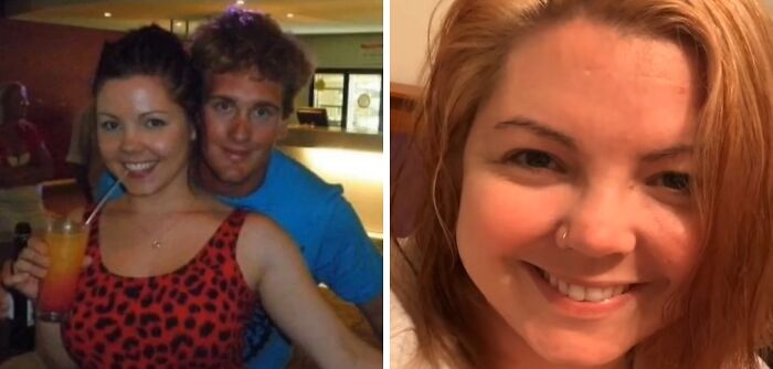 Before and after photos showing a glow down transformation highlighting how people have changed since they peaked.