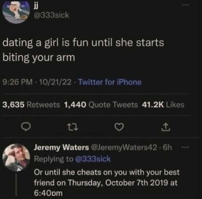 Funny screenshot of a Twitter conversation about dating challenges, showing humorous and sarcastic replies to distract from responsibilities.