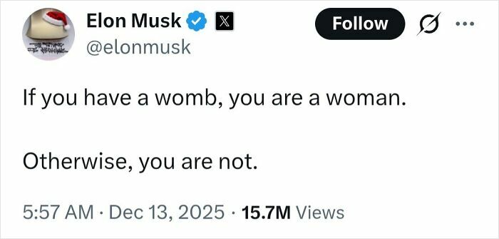 Tweet screenshot with a controversial medical opinion on gender, sparking widespread criticism for spreading incorrect medical knowledge.