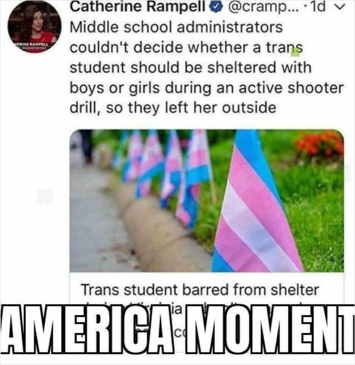 Trans student left outside during drill highlights gendered nonsense and confusion in middle school policies.
