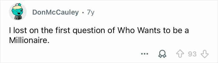 Screenshot of a humorous online comment about an embarrassing situation that became funny much later.