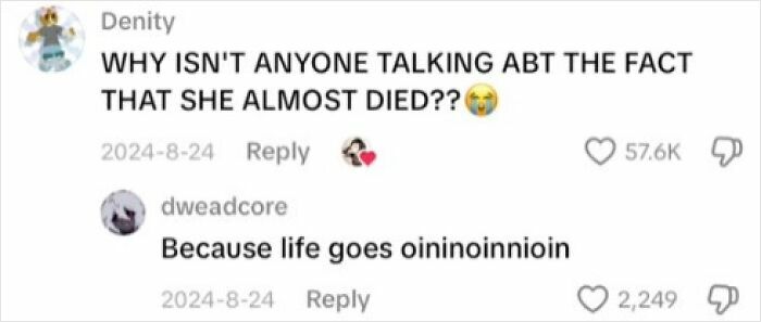 Screenshot of weird, funny, and totally unhinged TikTok comments featuring a chaotic conversation with emojis and misspellings.