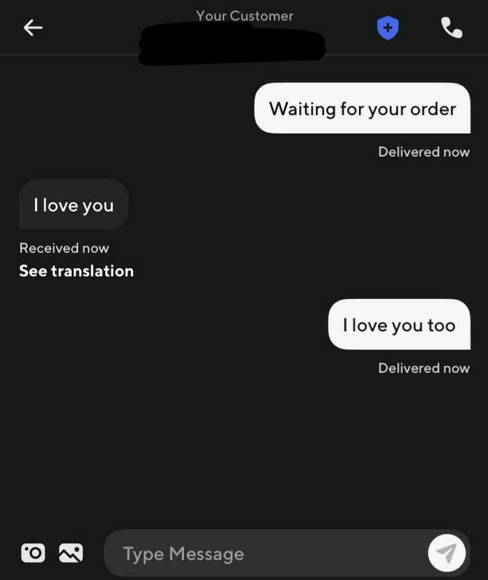 Chat text between Uber driver and customer exchanging funny and unhinged messages in a ride-sharing app conversation.
