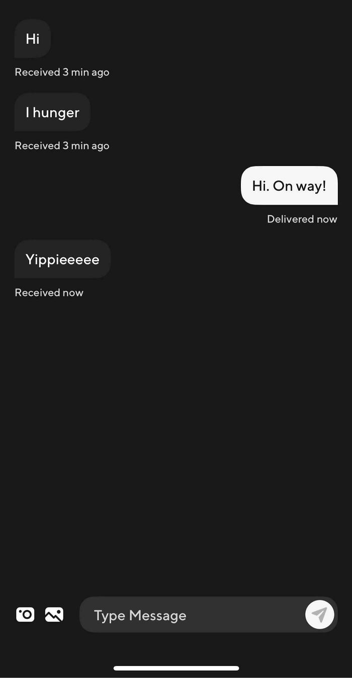 Text messages conversation between Uber driver and passenger with funny and unhinged texts shown on screen.