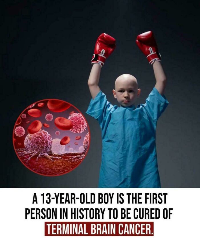 Amazing photos: A boy cured of terminal brain cancer.