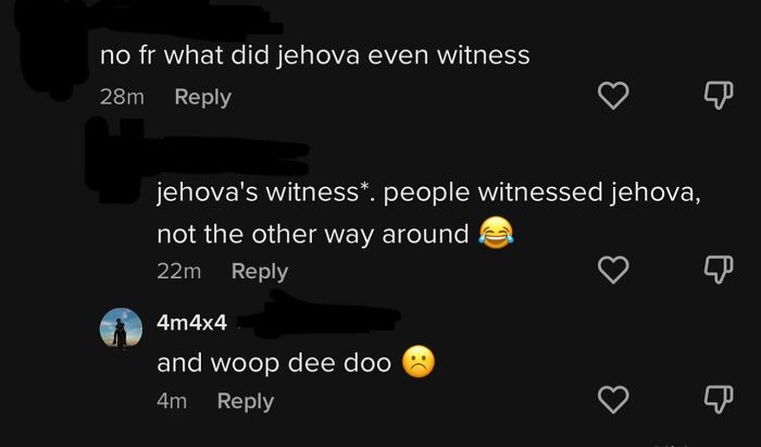 Social media comments showcasing clever and funny comebacks in a casual online conversation thread.