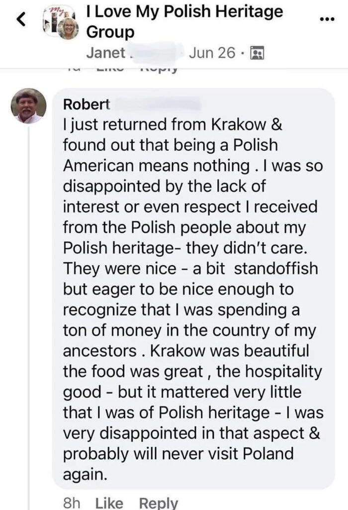 A post in a Polish heritage group illustrating how Americans confidently post about their ancestral identity.